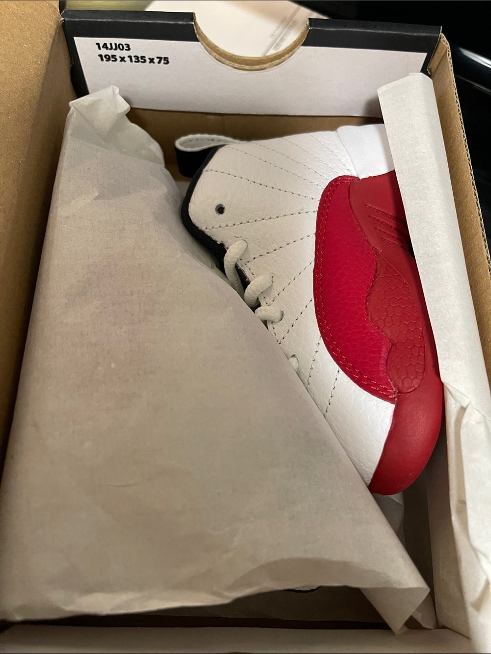 Jordan Kids White and Red High-Top Sneakers